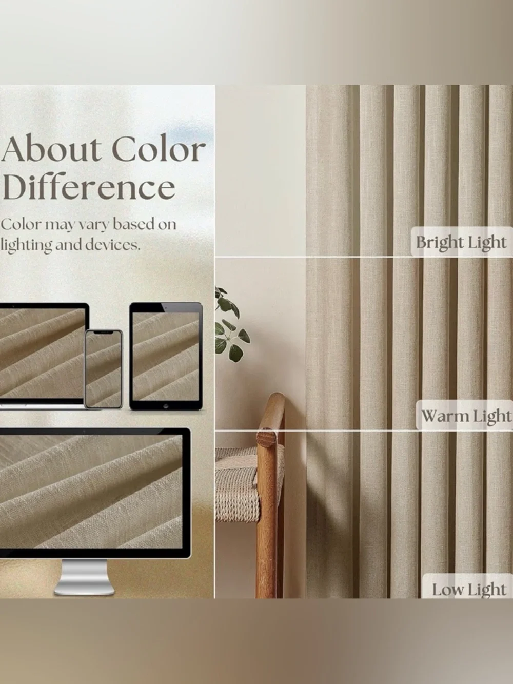 TWODRAPES | Textured Linen Burlap Curtains 84 Inches Long 2 Panels Neutral